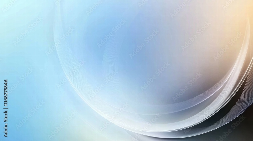 Poster Soft abstract background with gentle curves and gradients in blue and beige tones.