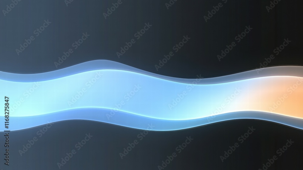 Poster Abstract wave design with gradient colors on a dark background.