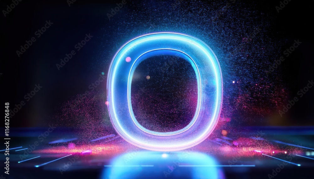 Poster a glowing, futuristic 