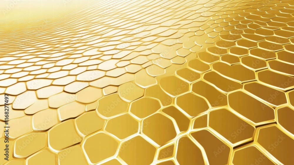 Aufkleber A golden honeycomb pattern creating a textured, abstract design.