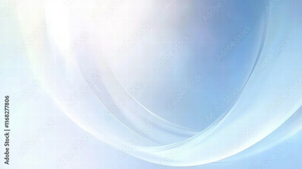 Poster Abstract soft blue background with flowing curves, creating a serene and modern aesthetic.