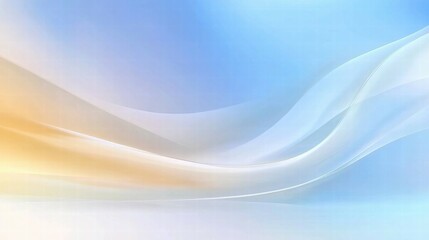 Soft gradient waves in blue and orange hues create a calming, abstract background.