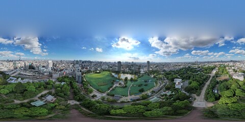 360 seamless HDRI Panorama view Ueno Park Tokyo Japan