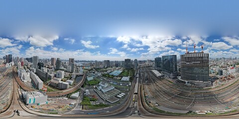 360 seamless HDRI Panorama view Minato City Tokyo Japan