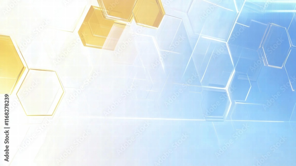 Fototapete Abstract geometric background with hexagonal shapes in soft colors.