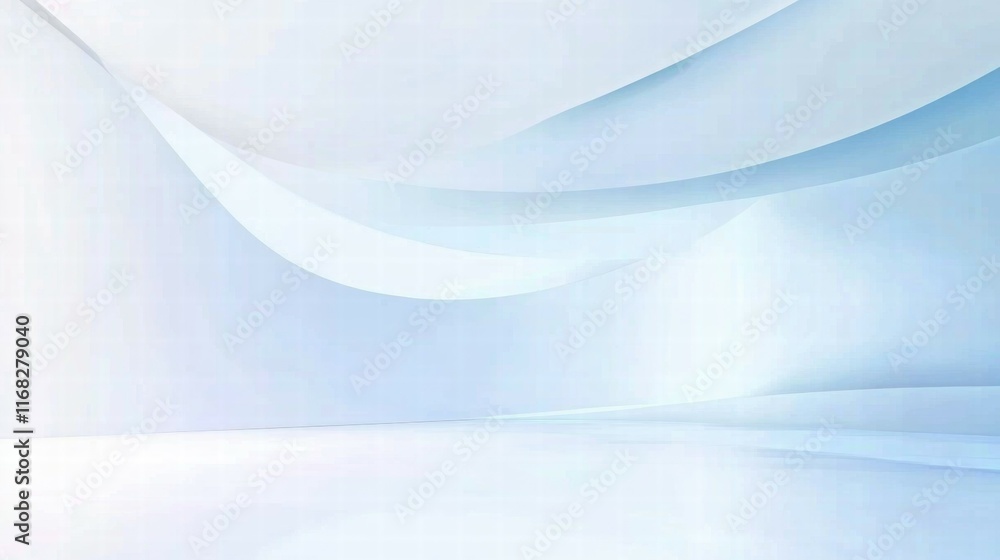 Poster abstract light blue background with smooth curves for design and presentation purposes.
