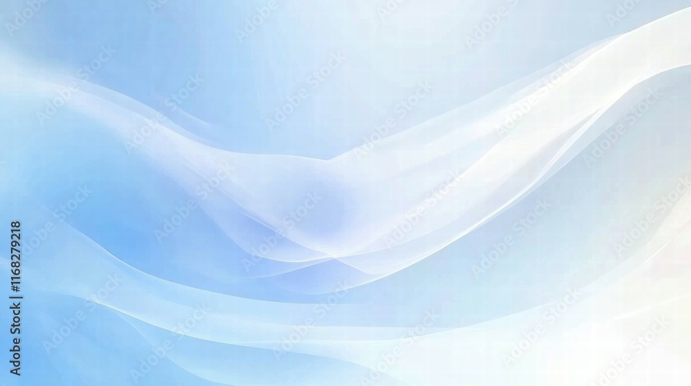 Poster soft blue abstract background with flowing waves, ideal for digital designs and presentations.