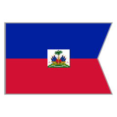 Naklejka premium Haiti flag vector design and illustration , National flag country with original color, Pennon flag