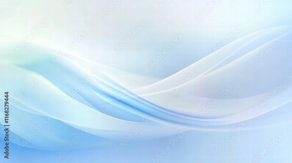 Poster soft blue abstract waves creating a tranquil, calming atmosphere.