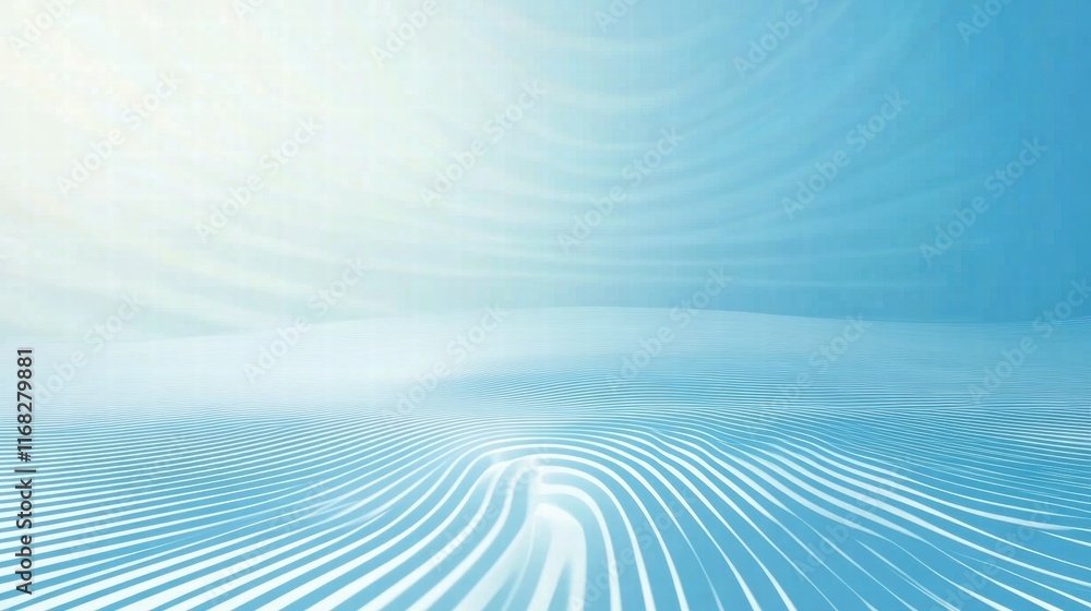 Poster Abstract blue waves with soft gradients and smooth lines create a serene, tranquil atmosphere.