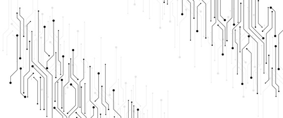 Vector abstract technology on a white background. Technology black circuit diagram.