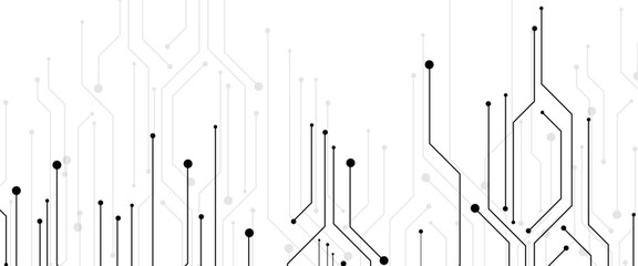Vector abstract technology on a white background. Technology black circuit diagram.