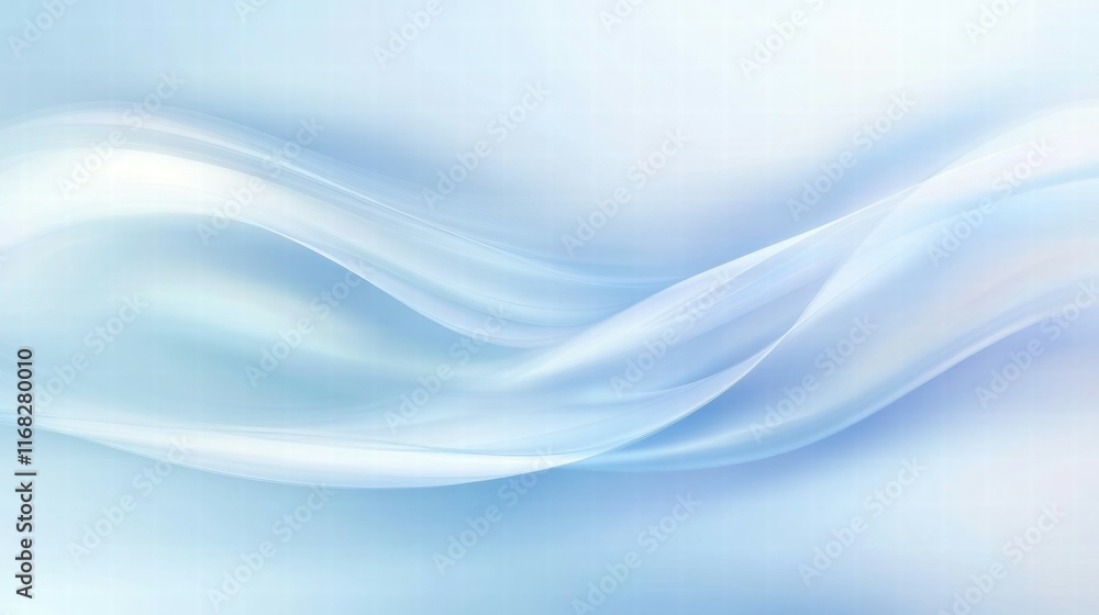 Poster a soft, flowing abstract design in light blue tones, evoking calm and tranquility.