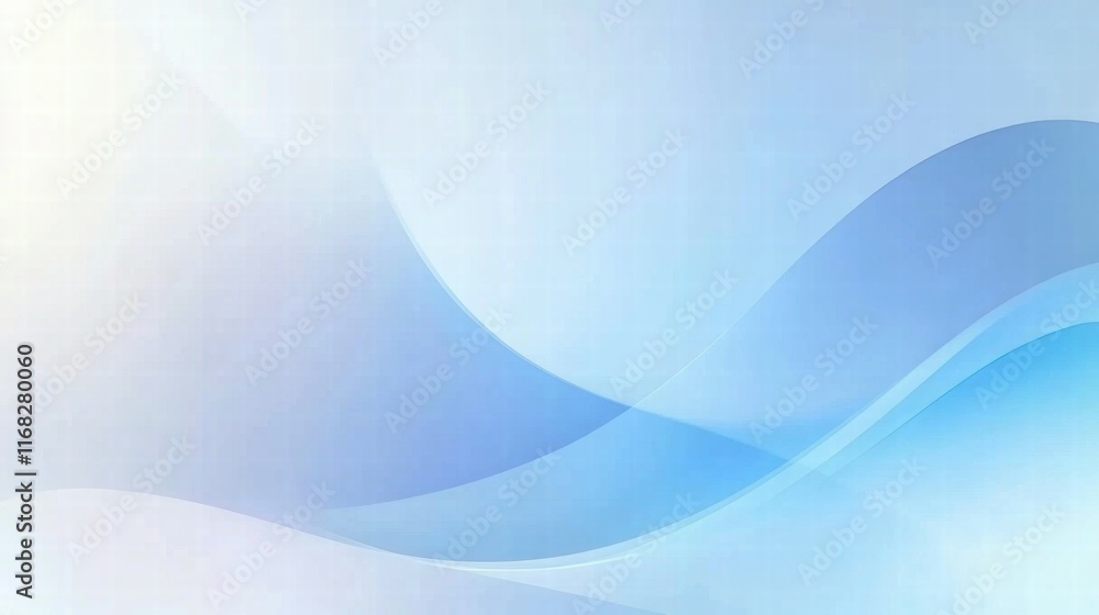 Poster abstract light blue background with smooth curves, ideal for presentations or digital designs.
