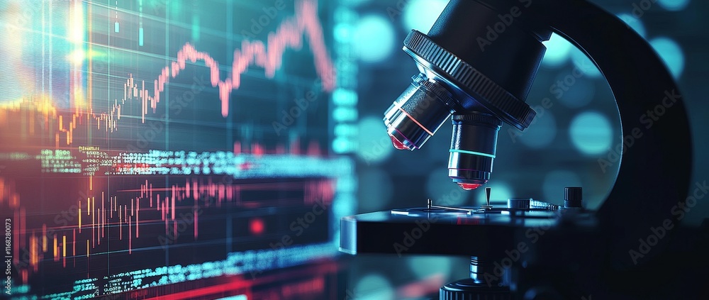 Poster microscope and stock market data analysis.