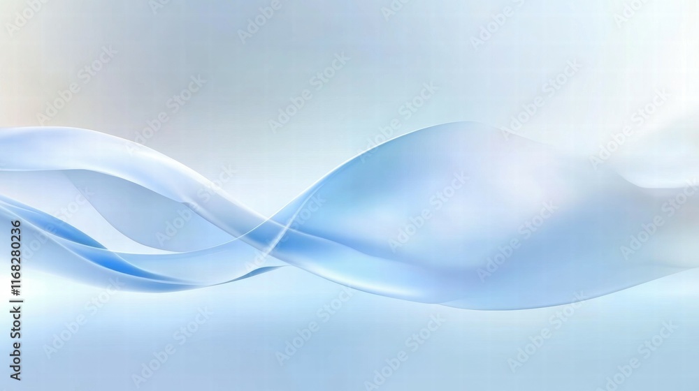 Poster Abstract blue and white wave design creating a serene and calming visual effect.