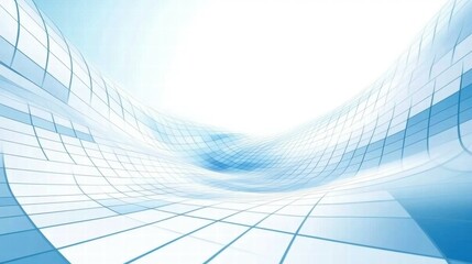 Abstract blue and white wave pattern with grid lines, conveying a sense of motion and depth.