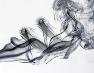 Black smoke on white background
