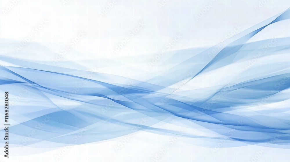Poster Abstract blue wave patterns creating a serene and modern background.