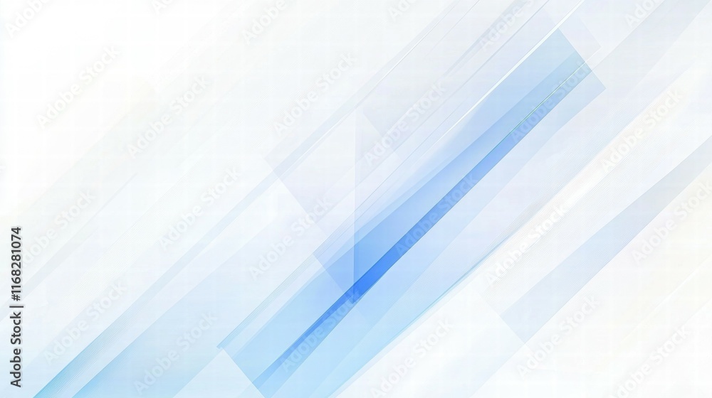 Poster abstract blue and white geometric background with layered shapes and gradients.