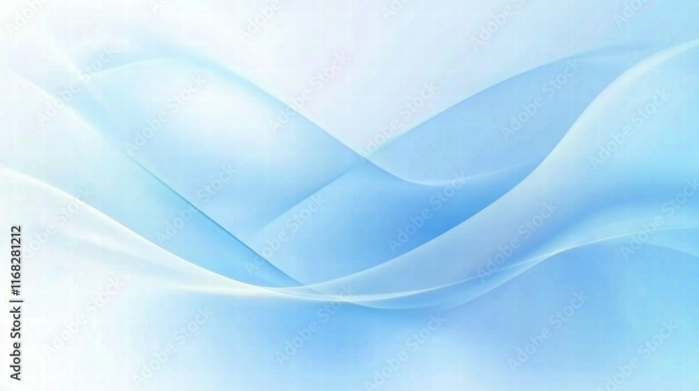 Aufkleber Soft blue abstract waves create a calming and serene background.