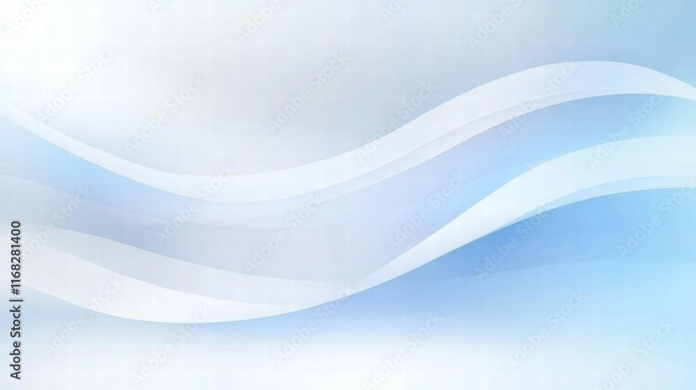 Poster Soft blue abstract waves creating a serene and modern background.