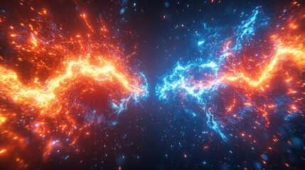 Naklejka premium Dynamic Clash of Energy Background for Cyber Sport Tournament with Lightning Effects and Futuristic Design