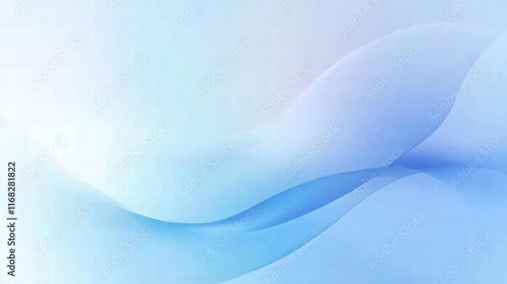 Poster Soft blue abstract waves creating a serene and calming background.