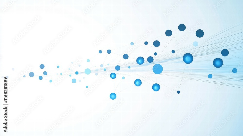 Poster Abstract design featuring blue circles and lines, symbolizing connectivity and data flow.