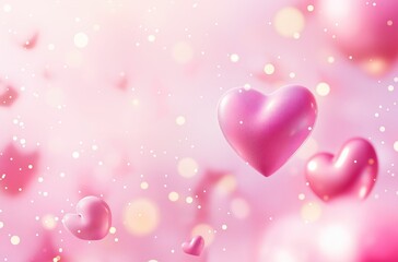 Soft pink hearts and glittering lights set against a dreamy pink background, creating a romantic and heartfelt atmosphere perfect for Valentine&rsquo;s Day, weddings, or any celebration of love.