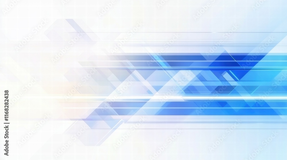 Poster abstract blue geometric background with light effects for design and presentations.