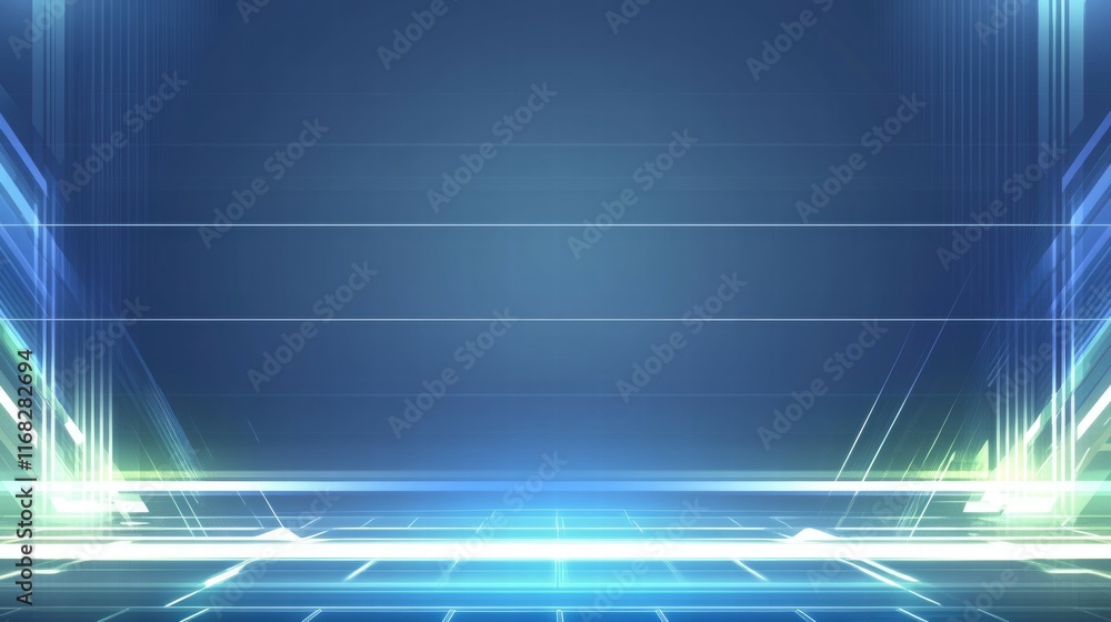 Poster A futuristic digital backdrop with glowing lines and gradients, ideal for presentations.