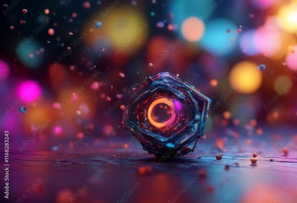Poster shape dynamic colorful deatailed background futuristic 3d render