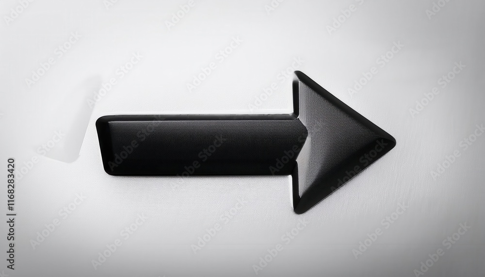 Poster a sleek black arrow points to the right against a subtle gradient background, symbolizing direction 