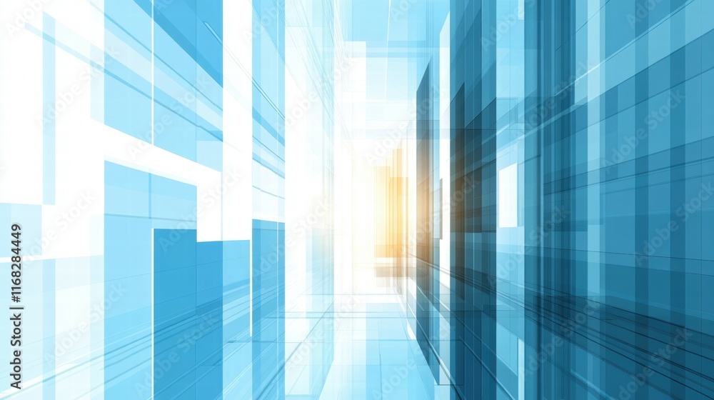 Poster Abstract representation of modern architecture with a focus on light and transparency.