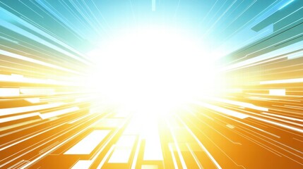 Obraz premium Abstract burst of light with dynamic lines and colors, suggesting energy and movement.