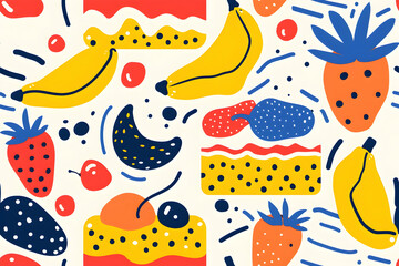 Vibrant Fruit Illustration Background