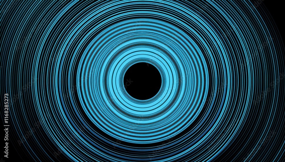 Poster a mesmerizing pattern of concentric circles in vibrant blue tones, creating a hypnotic visual effect