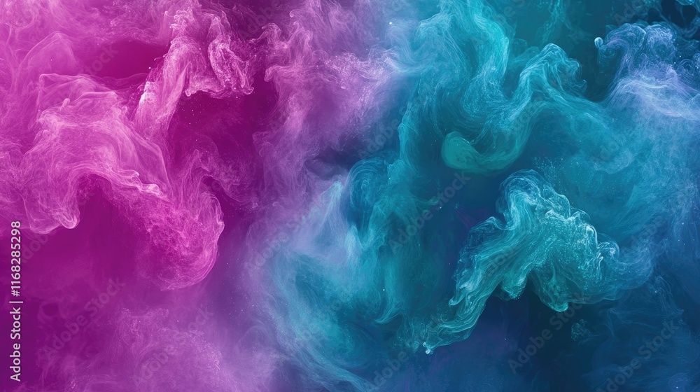 Poster vibrant gradient background transitioning from turquoise to purple with soft waves. energetic and vi