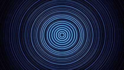 Fototapeta premium A mesmerizing pattern of blue concentric circles against a dark background, evoking a sense of depth and tranquility.