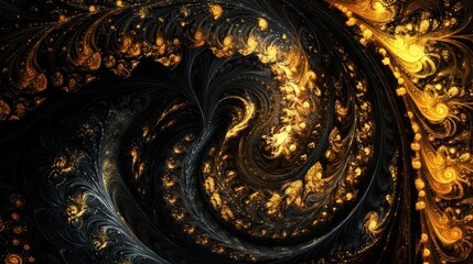 Abstract fractal patterns with swirling designs and glowing colors in a futuristic look