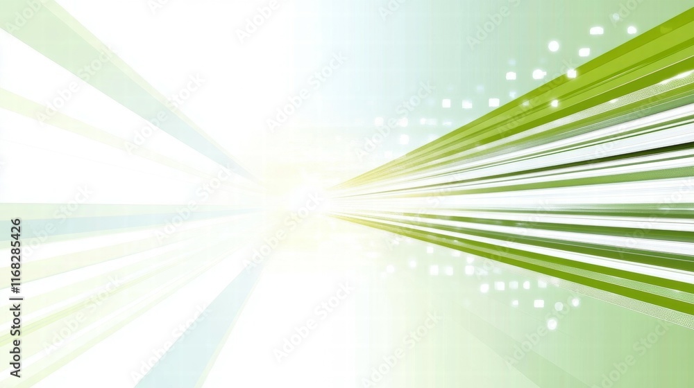Poster abstract design with radiant lines and light effects, creating a dynamic, energetic feel.