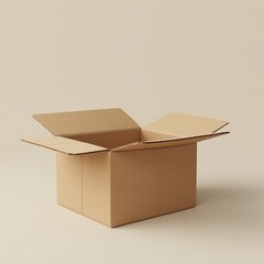Cardboard open box isolated on a white background
