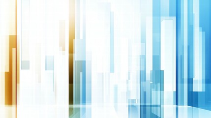 Abstract composition with vertical lines in blue and orange hues, creating a modern aesthetic.