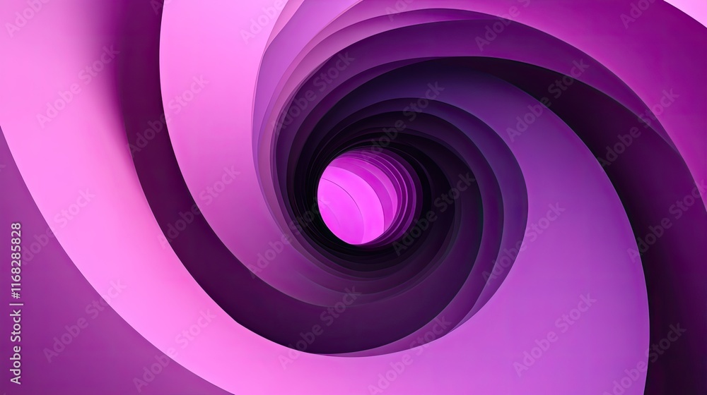 Poster abstract d spirals forming a tunnel-like effect with smooth gradients and shadows.