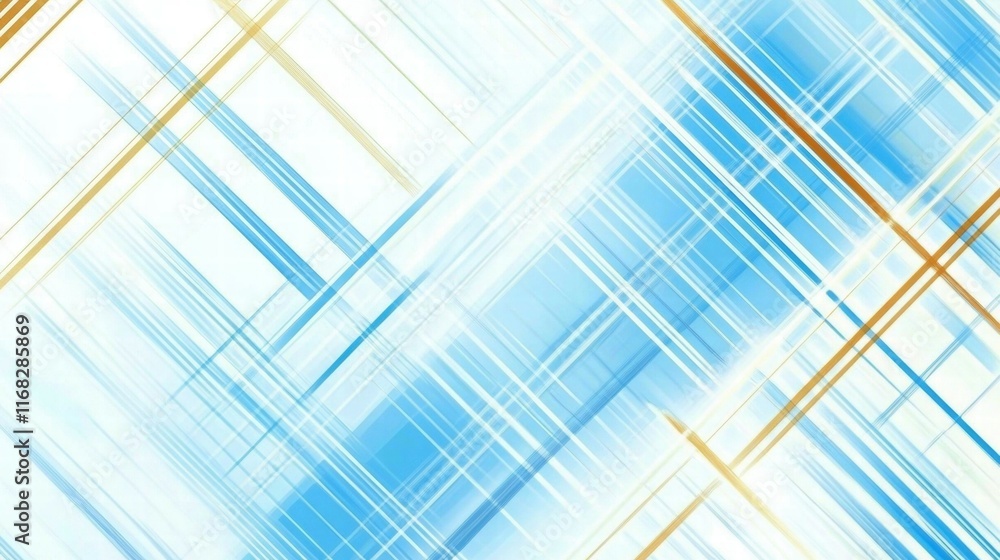 Poster Abstract blue and gold diagonal lines create a modern, dynamic background.