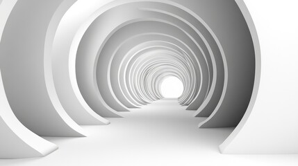 Obraz premium Abstract D spirals forming a tunnel-like effect with smooth gradients and shadows.