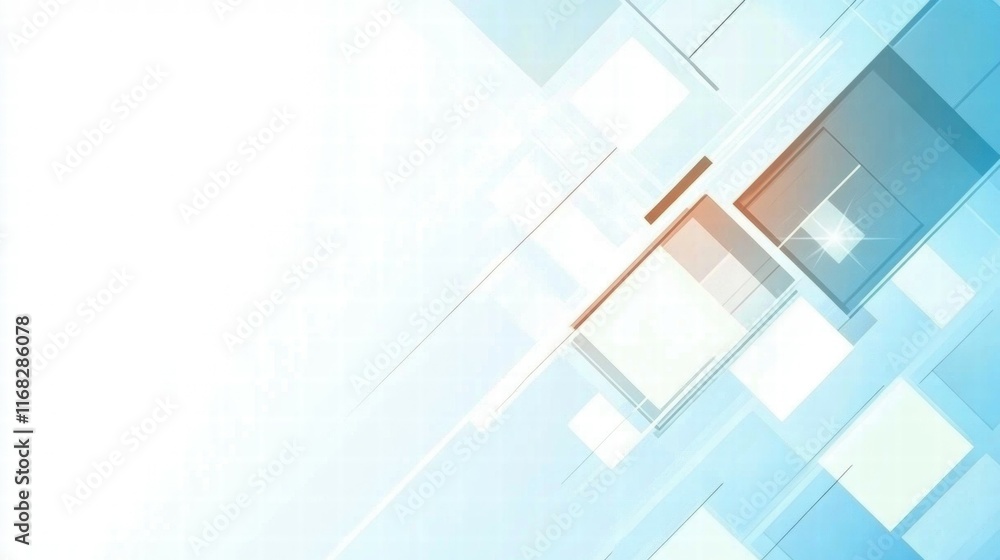 Aufkleber abstract geometric design with soft blue tones and light effects for digital backgrounds.