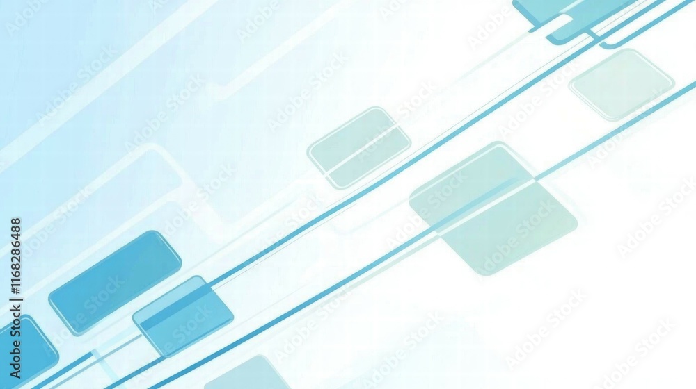 Aufkleber abstract blue and white background with geometric shapes and lines for digital design.