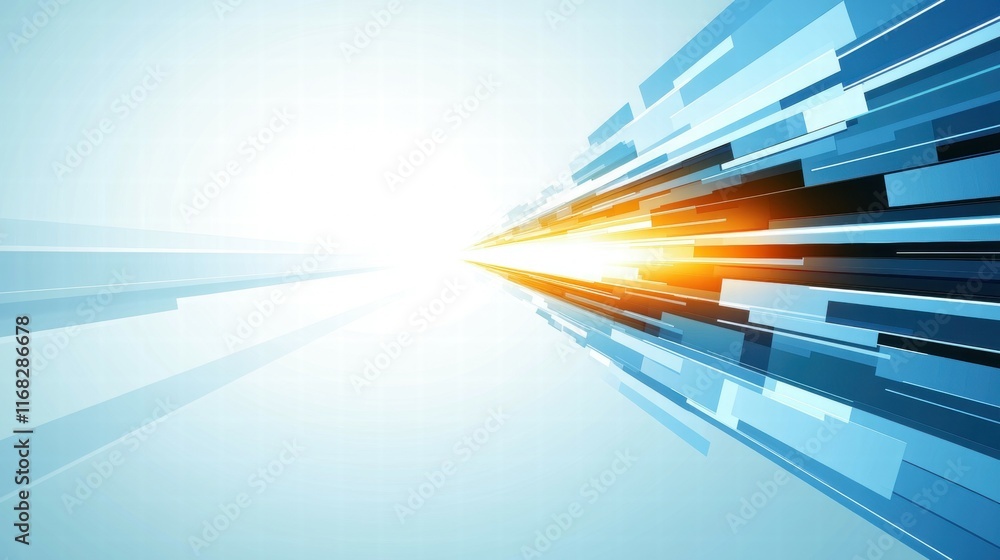 Aufkleber Abstract digital background with lines and light, conveying speed and technology.